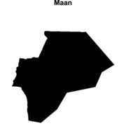 Maan governorate blank outline map vector
