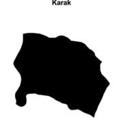 Karak governorate blank outline map vector
