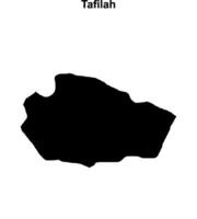 Tafilah governorate blank outline map vector