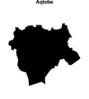 Aqtobe region blank outline map vector