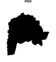 Irbid governorate blank outline map vector