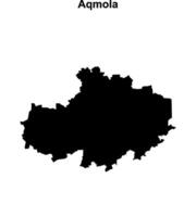 Aqmola region blank outline map vector
