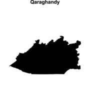 Qaraghandy region blank outline map vector