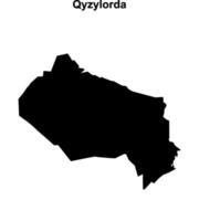 Qyzylorda region blank outline map vector