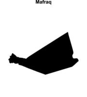 Mafraq governorate blank outline map vector