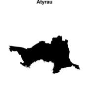 Atyrau region blank outline map vector