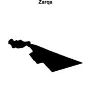 Zarqa governorate blank outline map vector