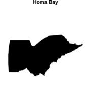 Homa Bay county blank outline map vector
