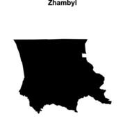 Zhambyl region blank outline map vector