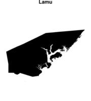 Lamu county blank outline map vector