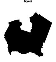 Nyeri county blank outline map vector