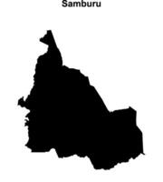 Samburu county blank outline map vector