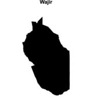 Wajir county blank outline map vector