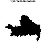 Gyor-Moson-Sopron county blank outline map vector