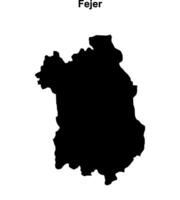 Fejer county blank outline map vector