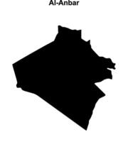 Al-Anbar governorate blank outline map vector