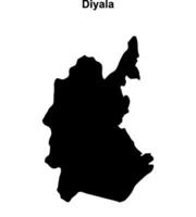 Diyala governorate blank outline map vector