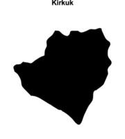 Kirkuk governorate blank outline map vector