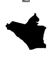 Wasit governorate blank outline map vector