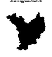Jasz-Nagykun-Szolnok county blank outline map vector