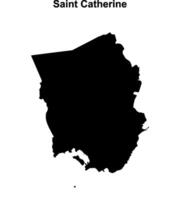 Saint Catherine parish blank outline map vector