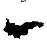 Yoro department blank outline map vector