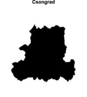 Csongrad county blank outline map vector