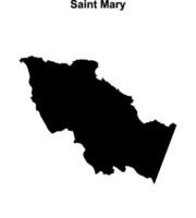 Saint Mary parish blank outline map vector