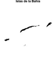 Islas de la Bahia department blank outline map vector