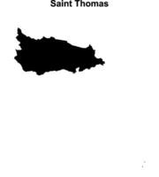 Saint Thomas parish blank outline map vector