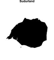 Sudurland region blank outline map vector