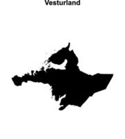 Vesturland region blank outline map vector