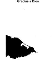 Gracias a Dios department blank outline map vector