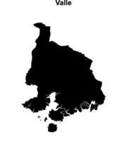 Valle department blank outline map vector