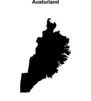 Austurland region blank outline map vector