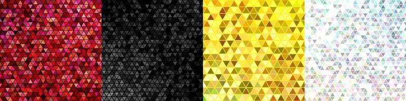 Abstract triangle polygon background set vector