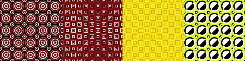 Seamless geometric threetone pattern set vector