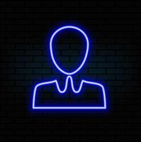 Neon icon set avatar, profile. Set of red, blue, yellow neon vector