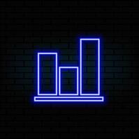 Neon upward graph icon. Glowing neon growth diagram sign, up bar chart in vivid colors. Financial forecast, enhance results, growing trend. Bright icon set, sign, symbol for UI. vector