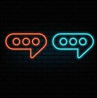 Talk bubble speech sign, feedback and support group chat and dialogue, message and notification icons, futuristic technology with turquoise neon glow in the smoke, vector