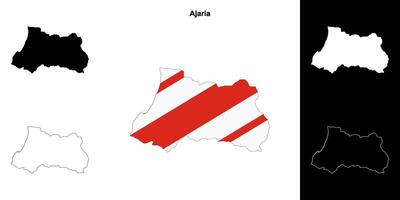 Ajaria region outline map set vector