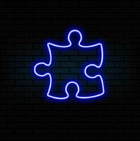 Hyperrealistic animated Neon Puzzle pieces in trendy stylish colours. Futuristic vector