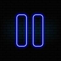 Special collection of stop button neon. Upload unique super glowing neon break sign . Light burst. Design element linear stop neon icon. Great ad every night. Banner with blank vector
