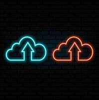 UI icon with neon light isolated in black background. 3d rendering vector