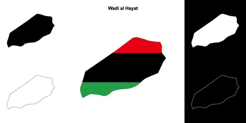 Wadi al Hayat district outline map set