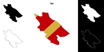 Bar municipality outline map set vector