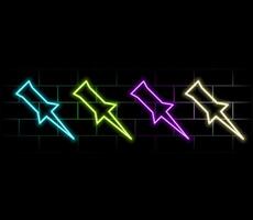 Neon light glowing with configure icon. Tools symbol glowing animation. glowing vector