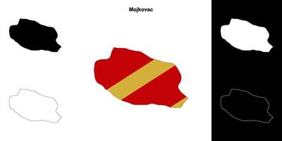 Mojkovac municipality outline map set vector