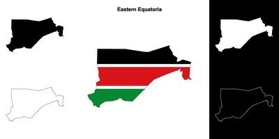 Eastern Equatoria state outline map set vector