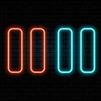Special collection of stop button neon. Upload unique super glowing neon break sign . Light burst. Design element linear stop neon icon. Great ad every night. Banner with blank vector